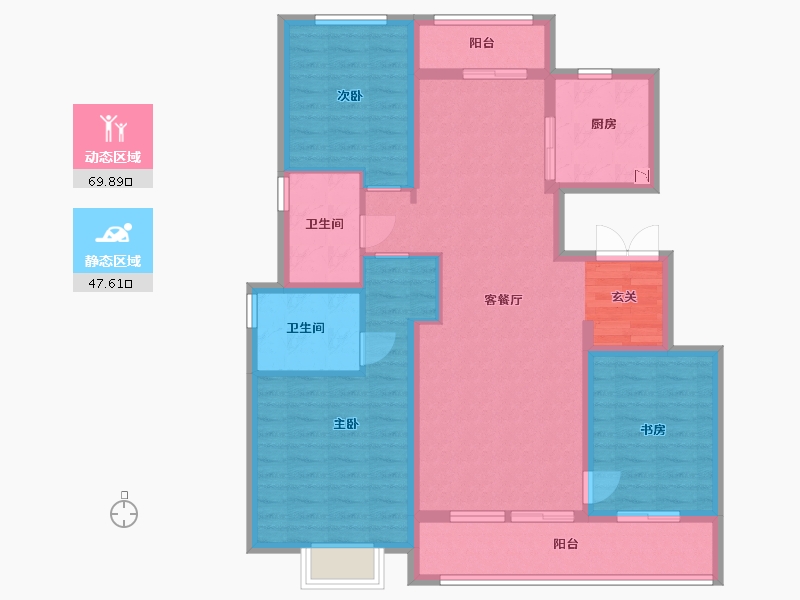 陕西省-西安市-融创・桃源府-104.80-户型库-动静分区