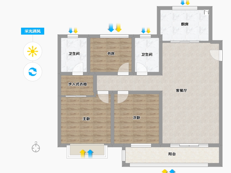 山东省-临沂市-宝丽天越-100.00-户型库-采光通风