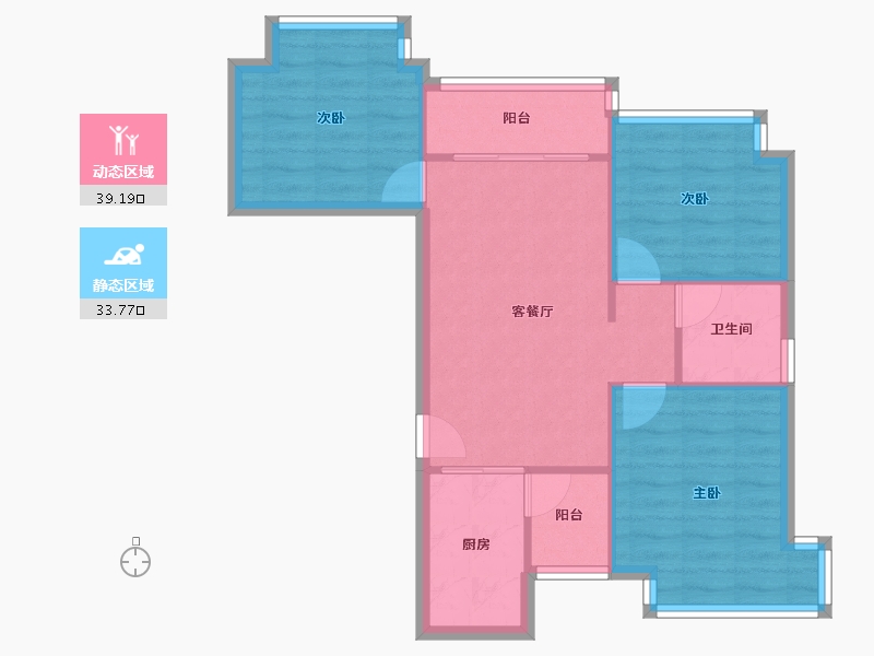 陕西省-西安市-恒大城-65.74-户型库-动静分区