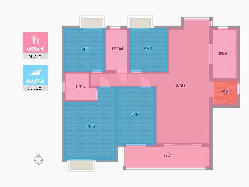 江西省-宜春市-时代春城-112.00-户型库-动静分区