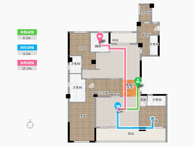 陕西省-西安市-源邸壹号-215.22-户型库-动静线