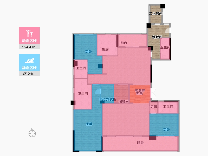 陕西省-西安市-源邸壹号-215.22-户型库-动静分区