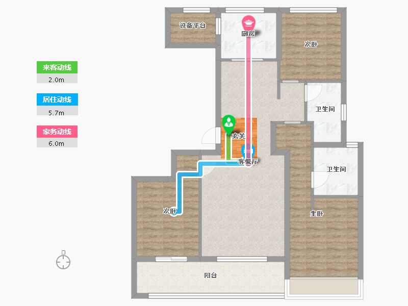 浙江省-舟山市-柳岸晓风花园-99.91-户型库-动静线