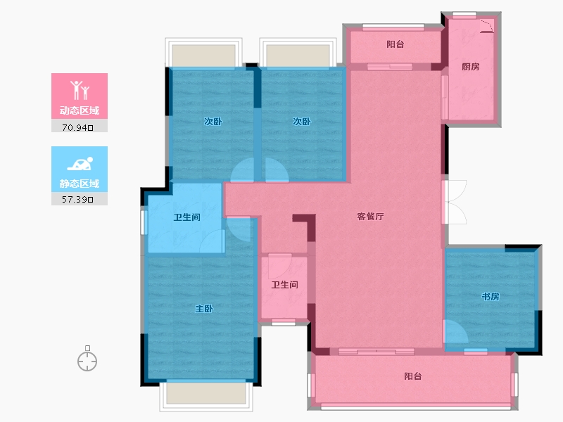 广西壮族自治区-南宁市-大唐印象-114.70-户型库-动静分区