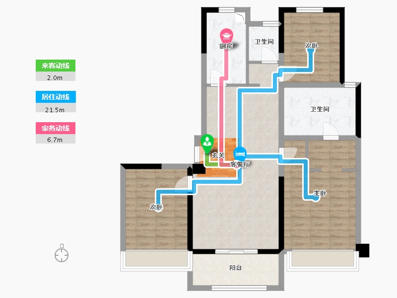 陕西省-宝鸡市-东岭海棠宸景-99.49-户型库-动静线