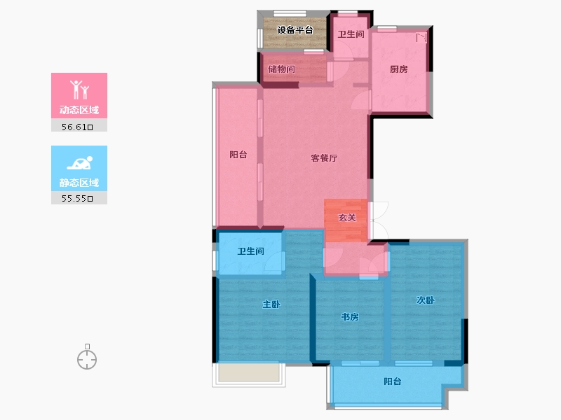 江苏省-常州市-牡丹水岸首府-103.31-户型库-动静分区