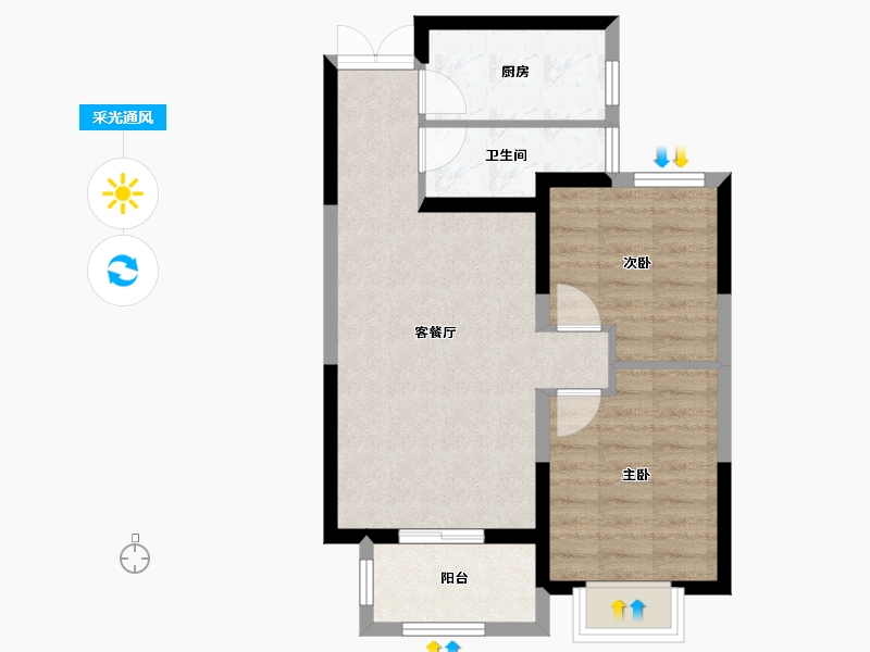 河北省-石家庄市-赵县-57.95-户型库-采光通风