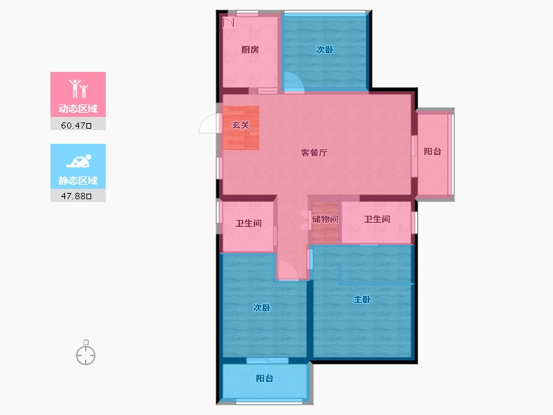 安徽省-蚌埠市-鹏欣天珑天�h-96.18-户型库-动静分区