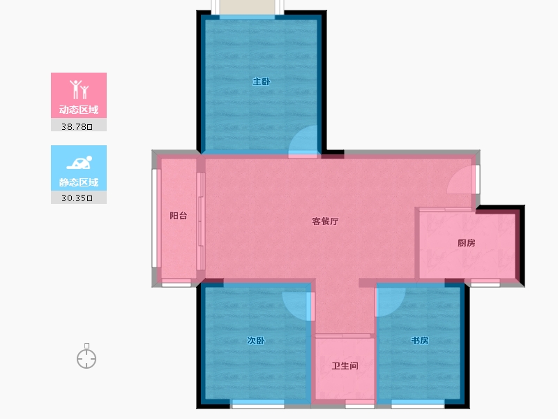 河南省-郑州市-鑫苑国际新城-61.36-户型库-动静分区