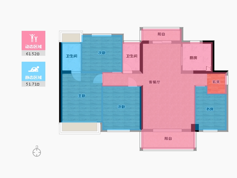 广东省-肇庆市-碧桂园・金月湾-101.45-户型库-动静分区