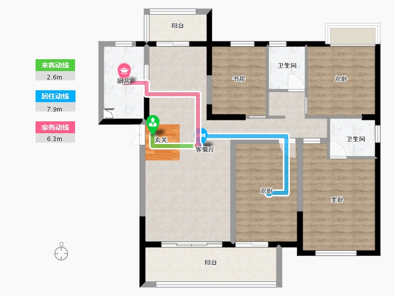 湖南省-长沙市-先导恒伟星雅韵-112.58-户型库-动静线