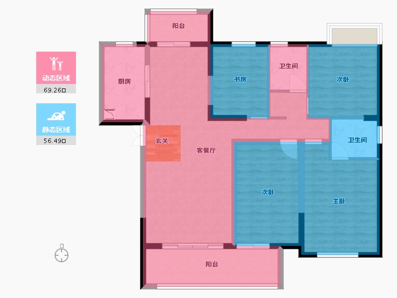 湖南省-长沙市-先导恒伟星雅韵-112.58-户型库-动静分区