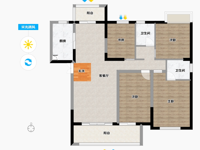 湖南省-长沙市-先导恒伟星雅韵-112.58-户型库-采光通风