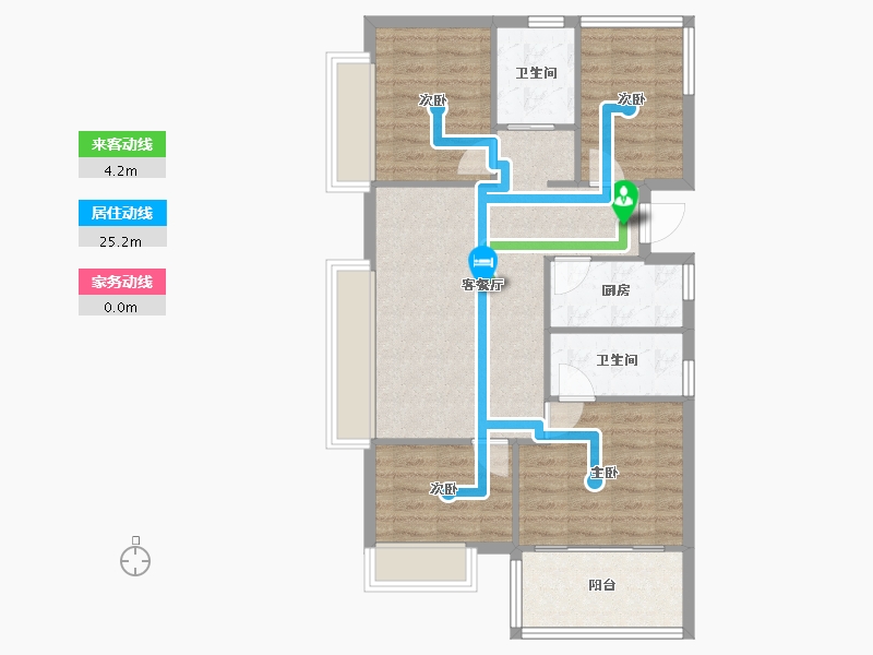 安徽省-合肥市-碧桂园中堂-80.00-户型库-动静线