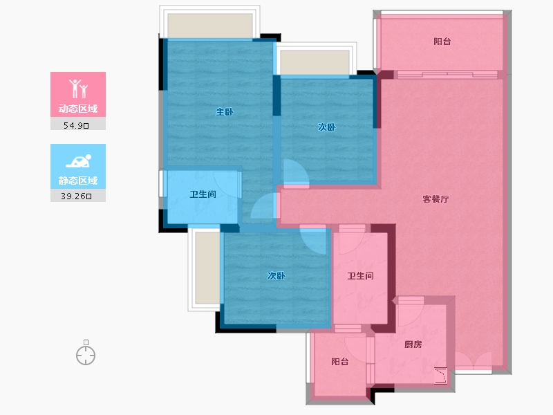 四川省-成都市-江湾府-82.88-户型库-动静分区