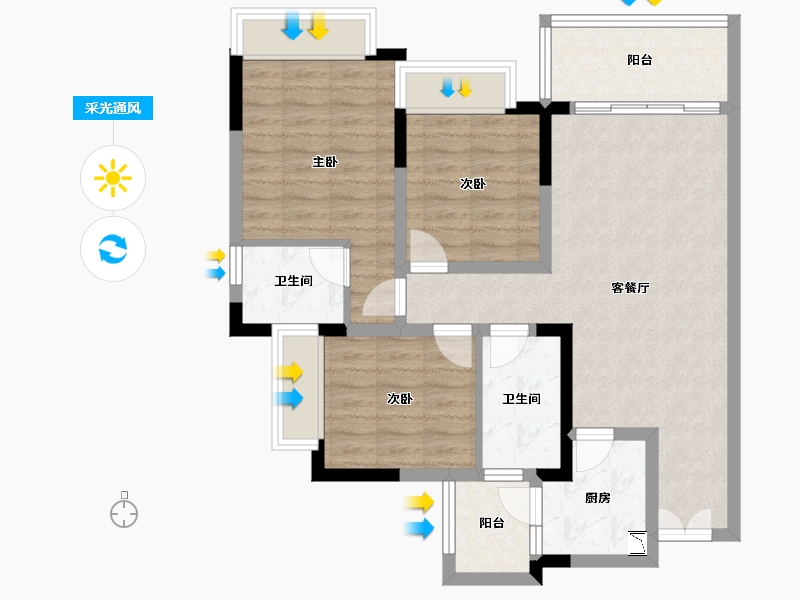 四川省-成都市-江湾府-82.88-户型库-采光通风