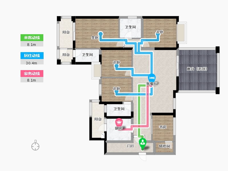 四川省-成都市-南湖国际社区-143.01-户型库-动静线