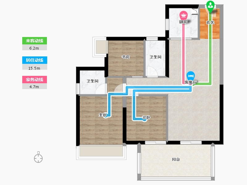 广西壮族自治区-南宁市-凯旋1号上水湾-84.01-户型库-动静线