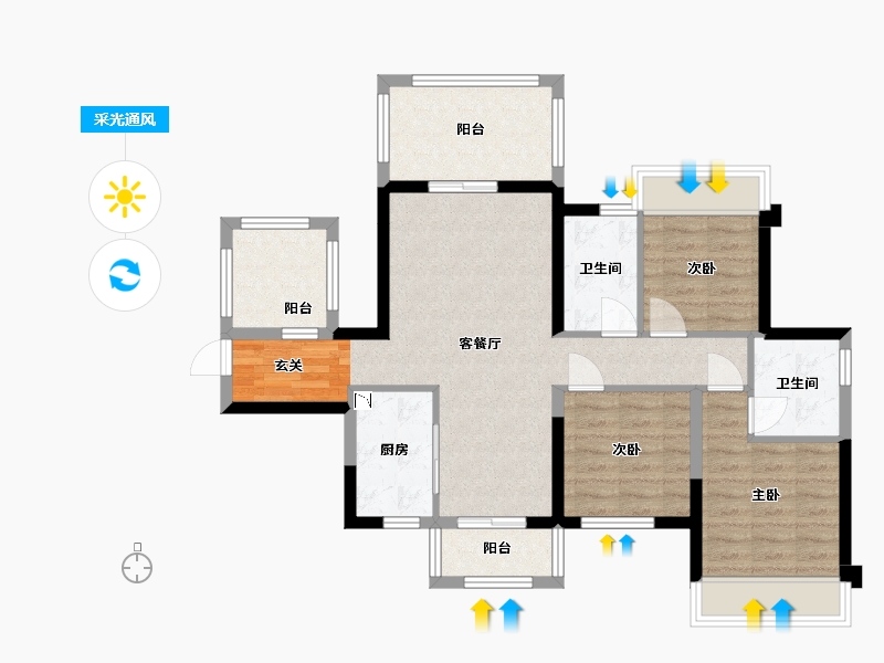 广西壮族自治区-南宁市-中建邕和府-83.24-户型库-采光通风