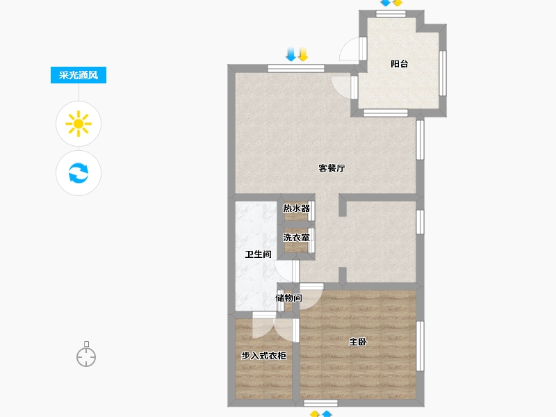 California-Orange-Santa Fe Village-65.35-户型库-采光通风