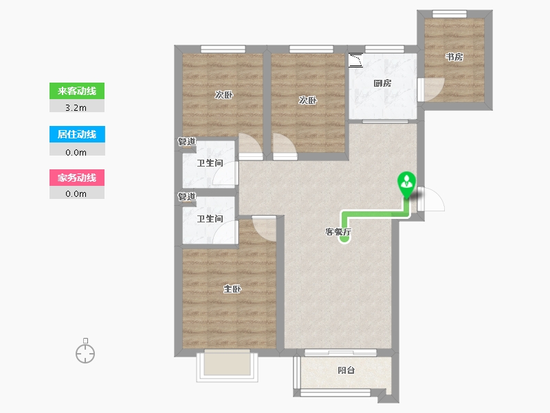 山西省-长治市-金城名邸-75.02-户型库-动静线