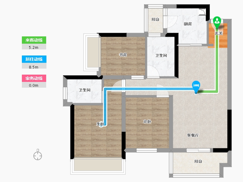 广西壮族自治区-南宁市-悦桂绿地新世界-74.52-户型库-动静线