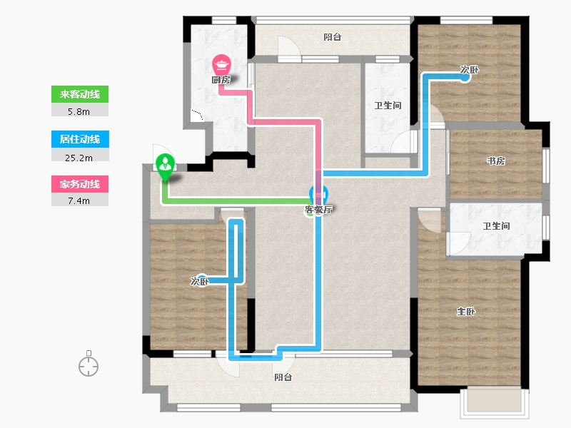 山东省-菏泽市-华地翡翠公园-139.32-户型库-动静线