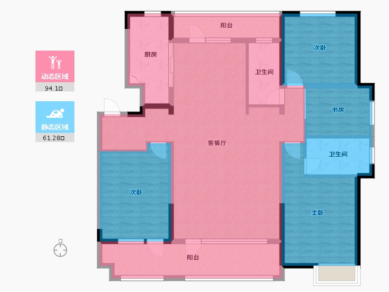 山东省-菏泽市-华地翡翠公园-139.32-户型库-动静分区