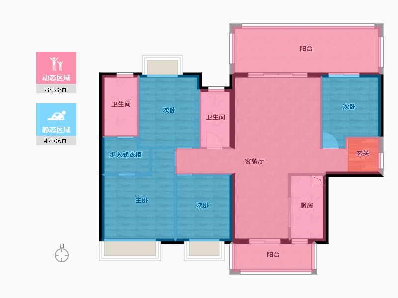 广西壮族自治区-南宁市-华夏院子.璞院-113.57-户型库-动静分区