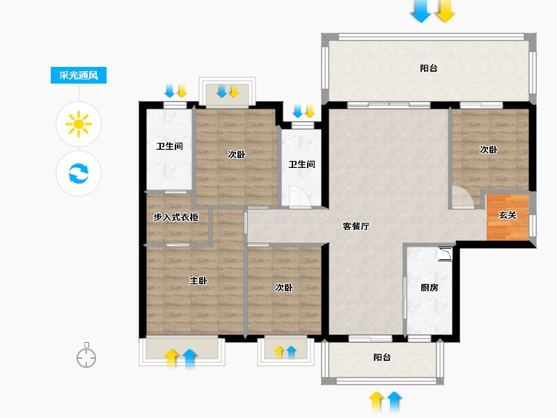 广西壮族自治区-南宁市-华夏院子.璞院-113.57-户型库-采光通风