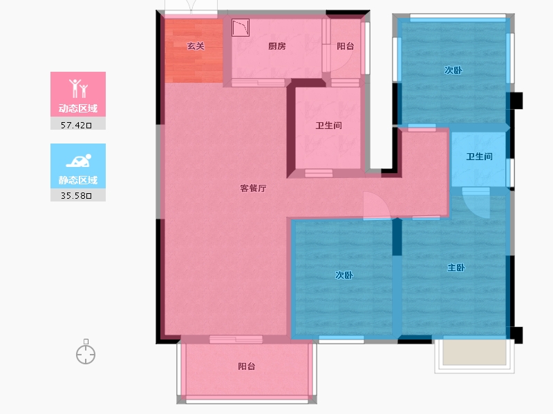 广西壮族自治区-南宁市-路桥壮美山湖-81.69-户型库-动静分区