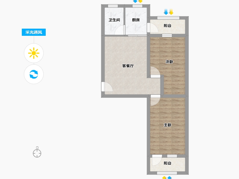 河北省-石家庄市-华夏家园-55.39-户型库-采光通风