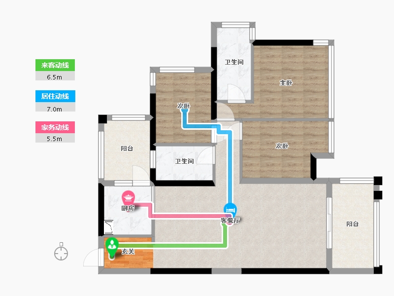 广西壮族自治区-南宁市-天健城天境-89.71-户型库-动静线