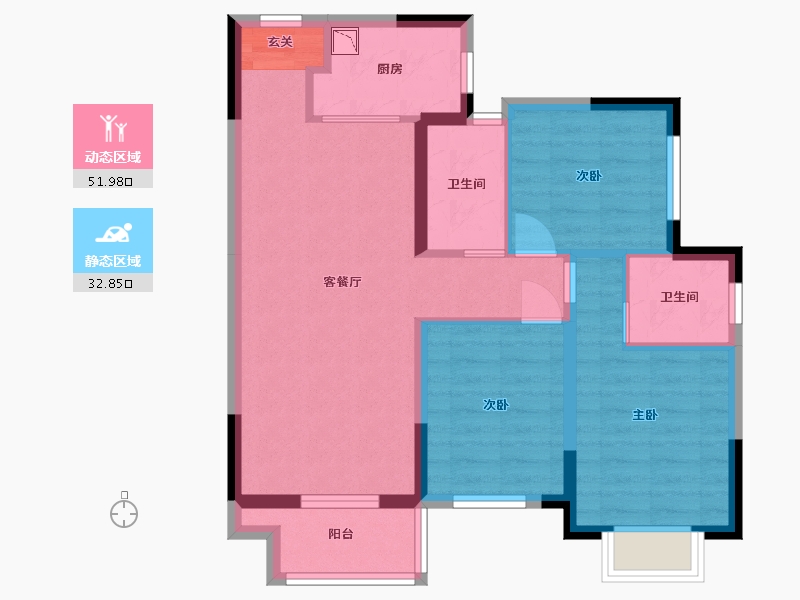 广西壮族自治区-南宁市-中梁国宾熙岸-75.13-户型库-动静分区