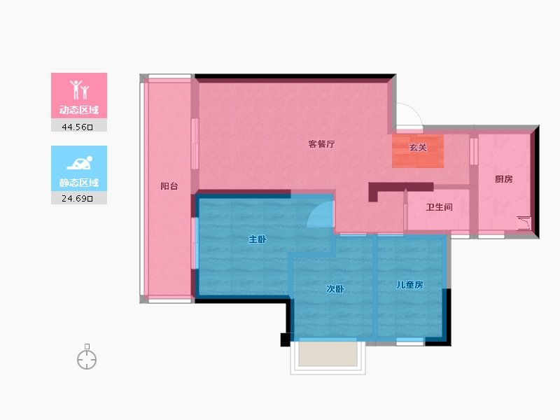 广西壮族自治区-南宁市-安吉大唐世家-60.69-户型库-动静分区