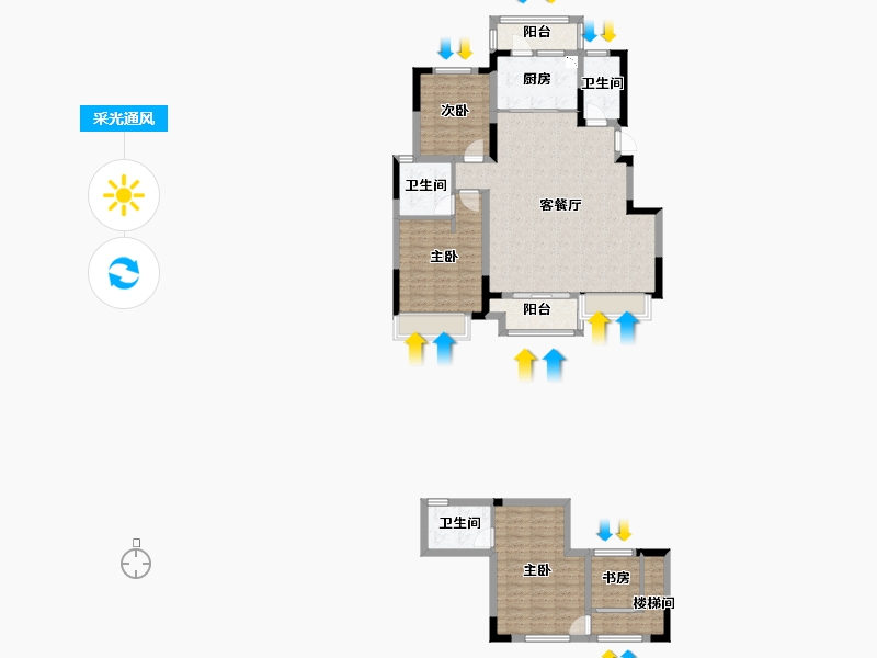 四川省-成都市-领地天府�m台-116.64-户型库-采光通风