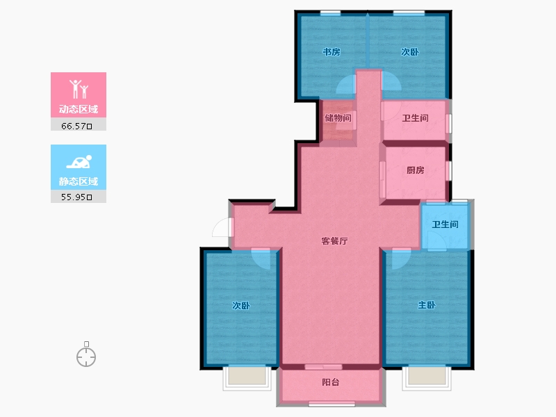 陕西省-宝鸡市-富力湾-109.55-户型库-动静分区