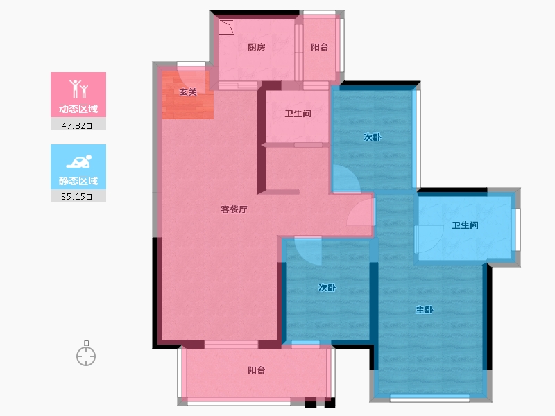 广西壮族自治区-南宁市-天健和府-72.71-户型库-动静分区