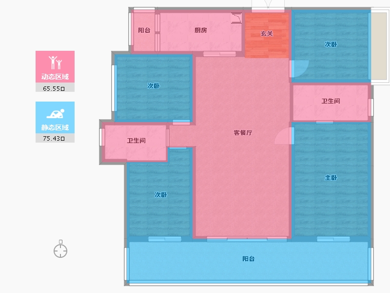 广西壮族自治区-南宁市-阳光城江山�Z原-127.34-户型库-动静分区