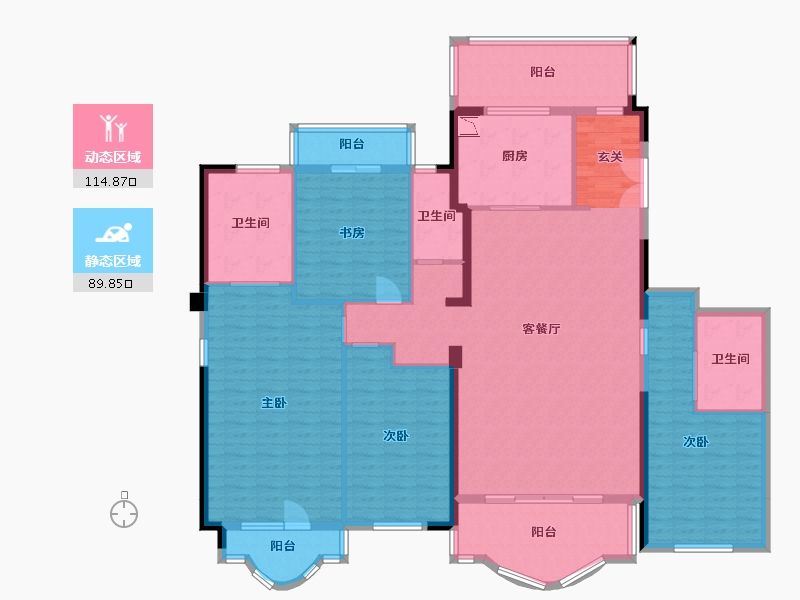 广西壮族自治区-南宁市-嘉和城芳华里-186.78-户型库-动静分区