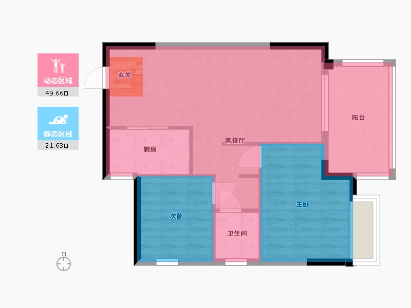 广西壮族自治区-南宁市-招商十里云裳-64.54-户型库-动静分区