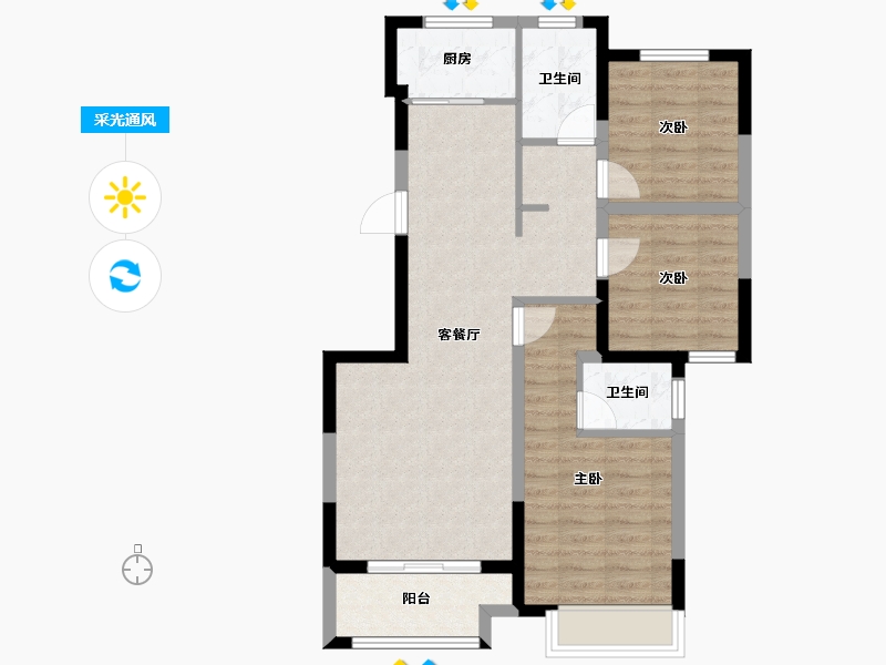 河北省-邢台市-中央公元-79.00-户型库-采光通风