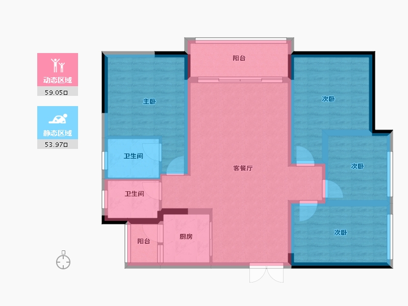 四川省-遂宁市-维卡・国际公馆-101.05-户型库-动静分区