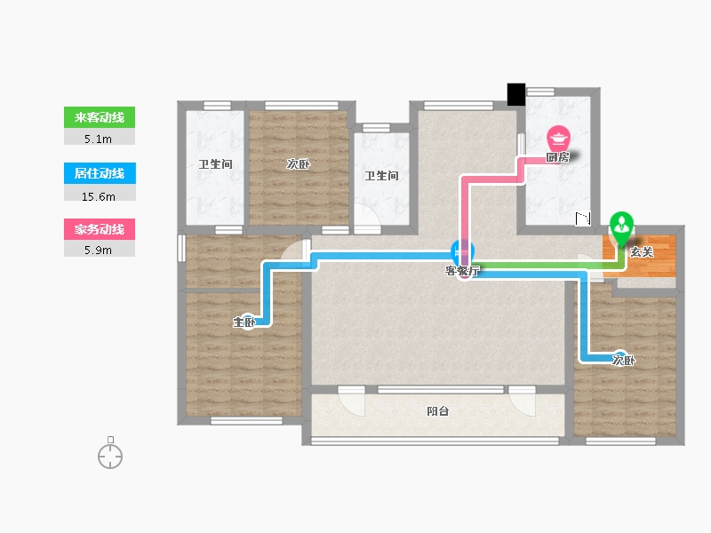 山东省-青岛市-融创・影都壹�-114.60-户型库-动静线