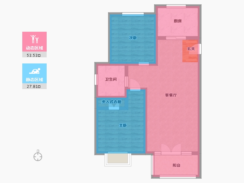 山东省-青岛市-鑫江・水青花都丨观山-72.00-户型库-动静分区