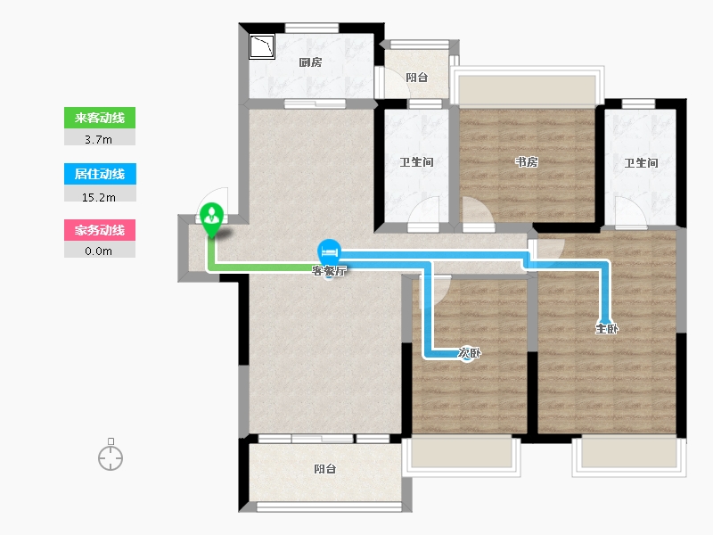 江苏省-徐州市-珍宝岛熙悦府-99.69-户型库-动静线