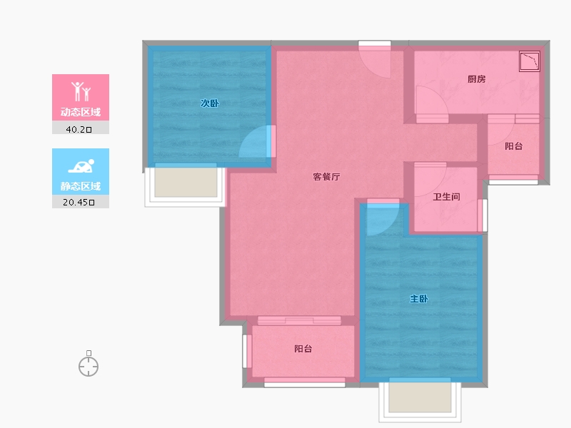 四川省-成都市-鹿溪雅韵-52.64-户型库-动静分区