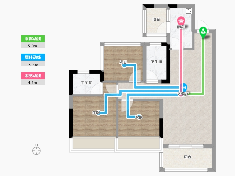 四川省-遂宁市-和喜・公园里-65.35-户型库-动静线