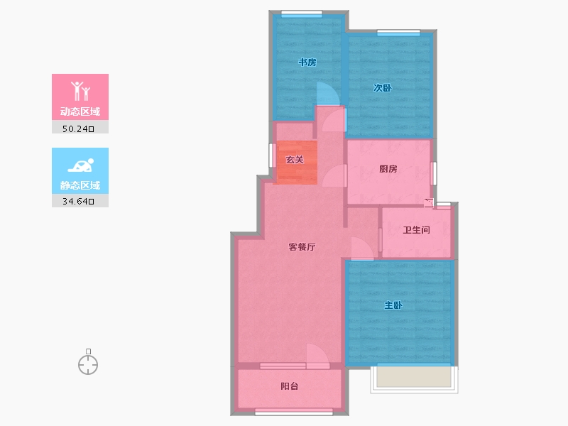 辽宁省-大连市-中海・牧�山-76.00-户型库-动静分区