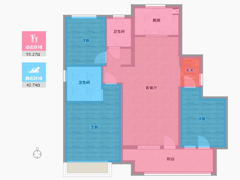 山东省-青岛市-佳兆业・悦峰-87.20-户型库-动静分区